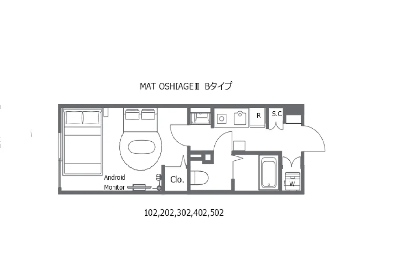MAT OSHIAGE II　Standard 1Kの間取り図